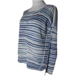 White + Warren Cashmere Striped Print Pullover Sweater Size S